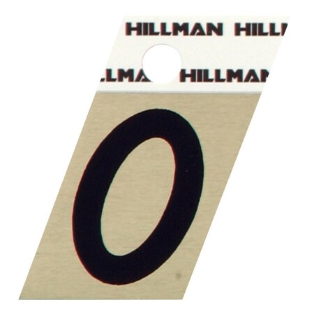 Hillman HILLMAN 1.5 in. Reflective Black Vinyl Self-Adhesive Letter O 1 pc, PK6 840522